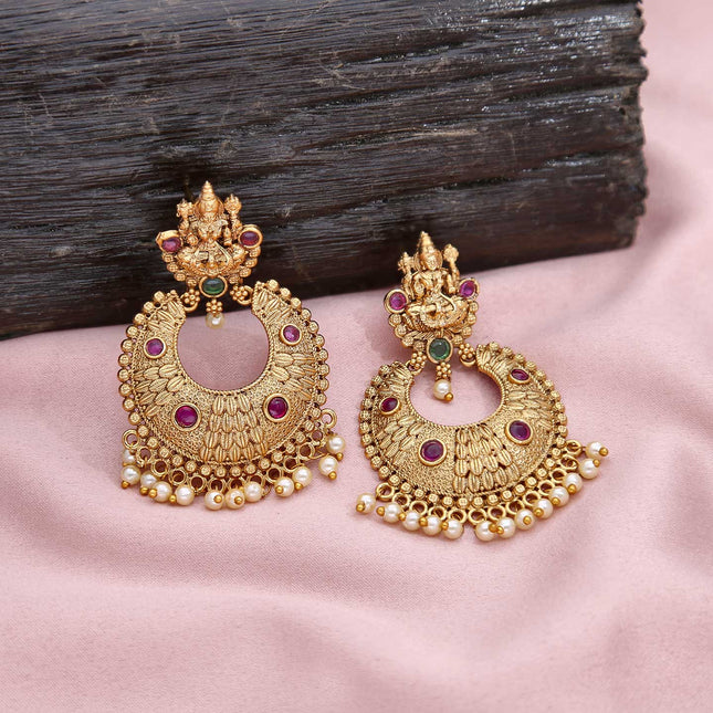 Gold Plated Antique Chandbali - ESKU301800101