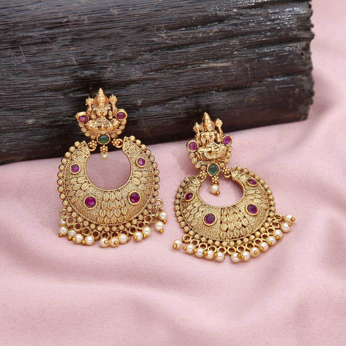 Gold Plated Antique Chandbali - ESKU301800101