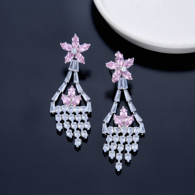 Shimmery Long Earrings - ESKU301800127