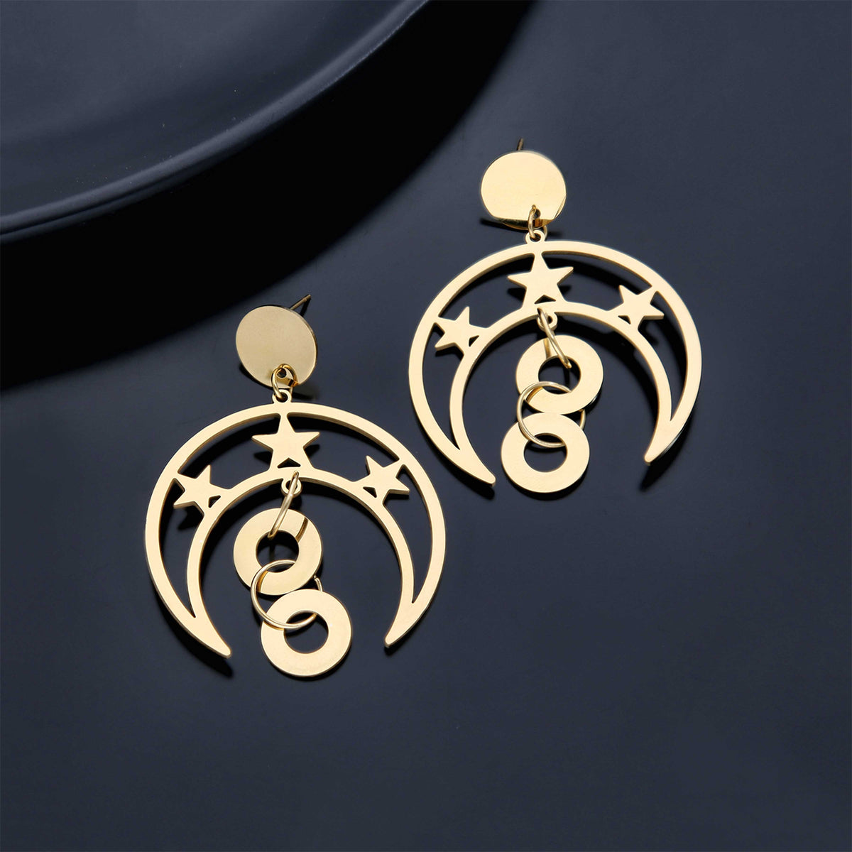 Moon And Star Earrings - ESKU301800232