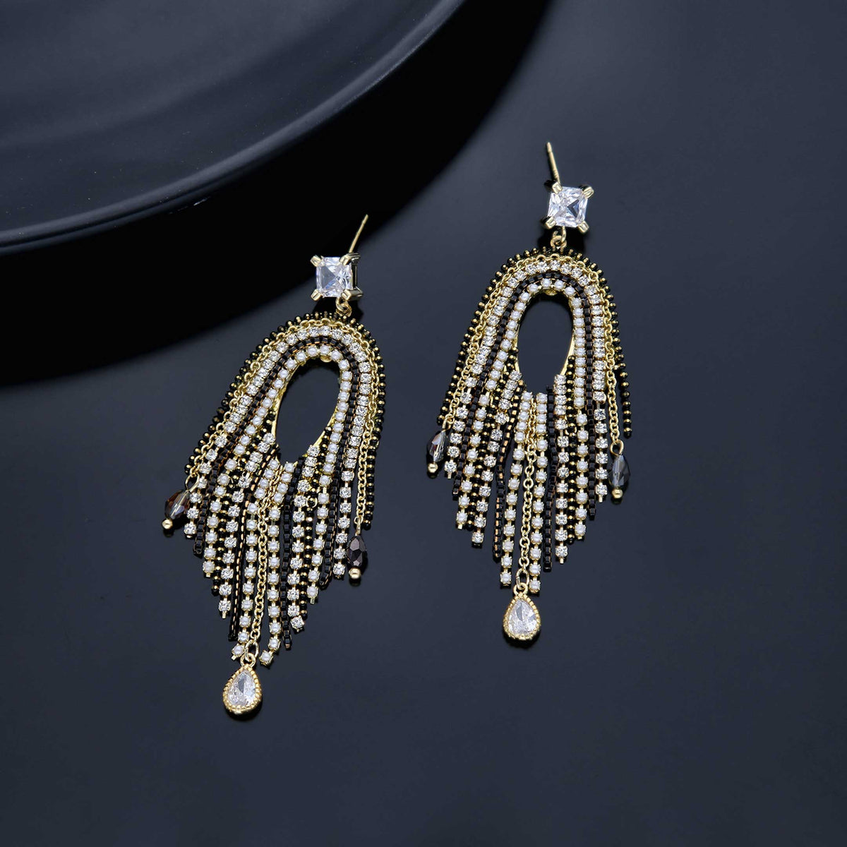 Sparkling Long Earrings - ESKU301800260