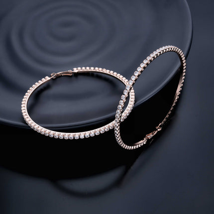 Crystal Hoop Earrings - ESKU301800268