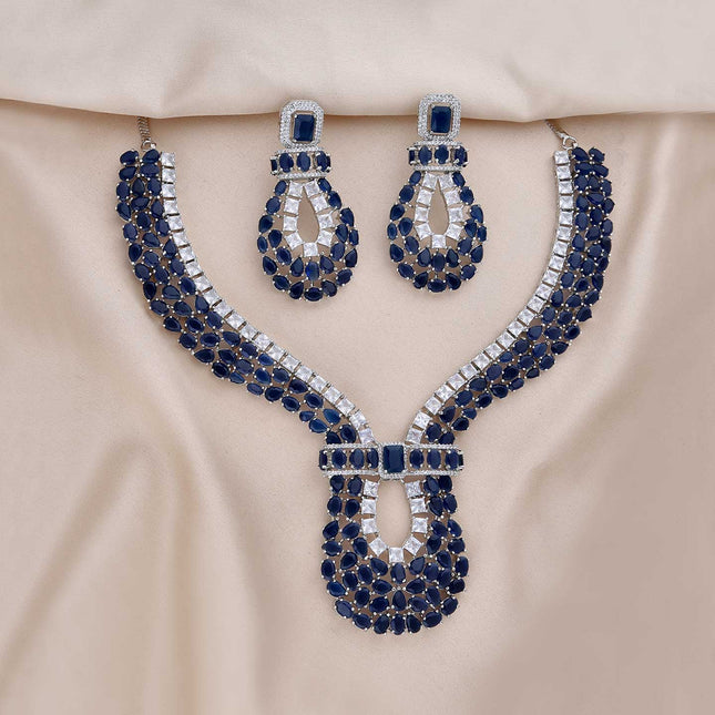 AD Studded Fancy Necklace Set - ESKU301800279
