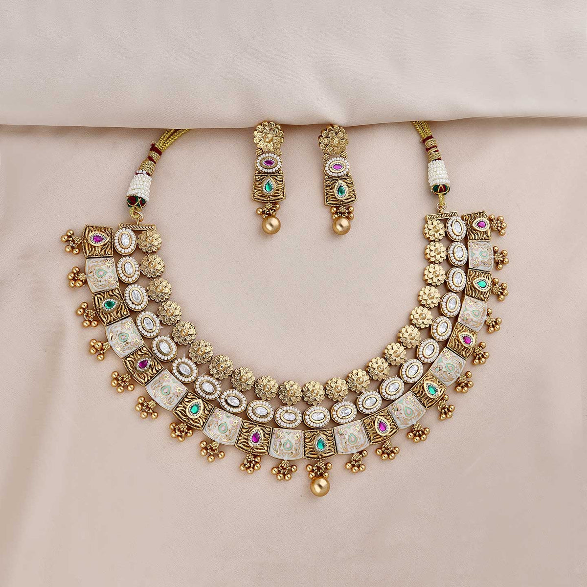 Meenakari Necklace Set - ESKU301800342