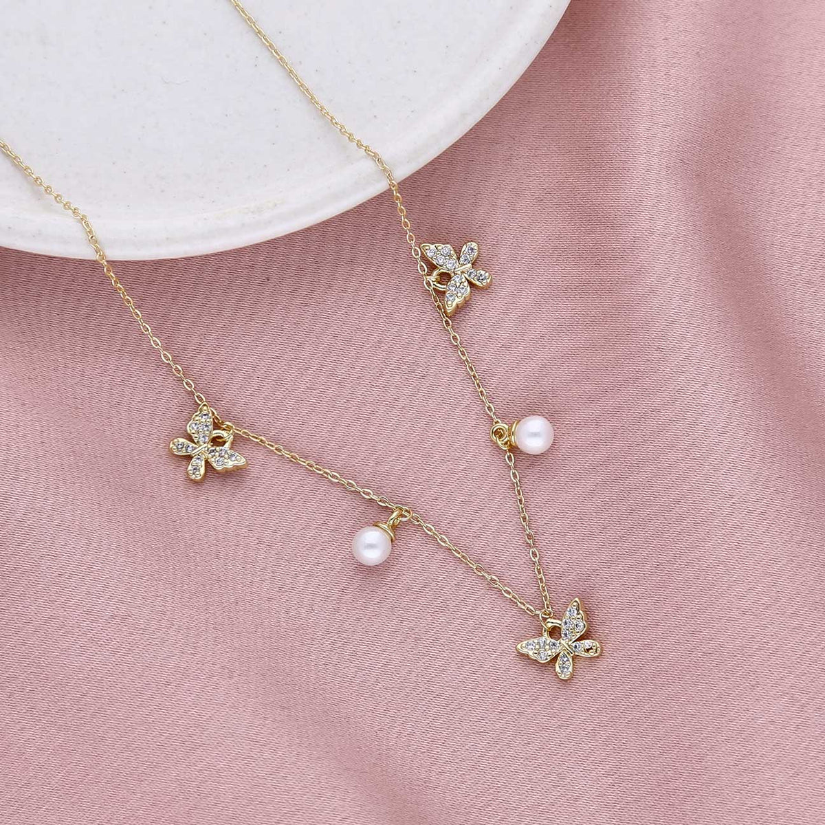 Sparkly Butterfly Necklace - ESKU301800386