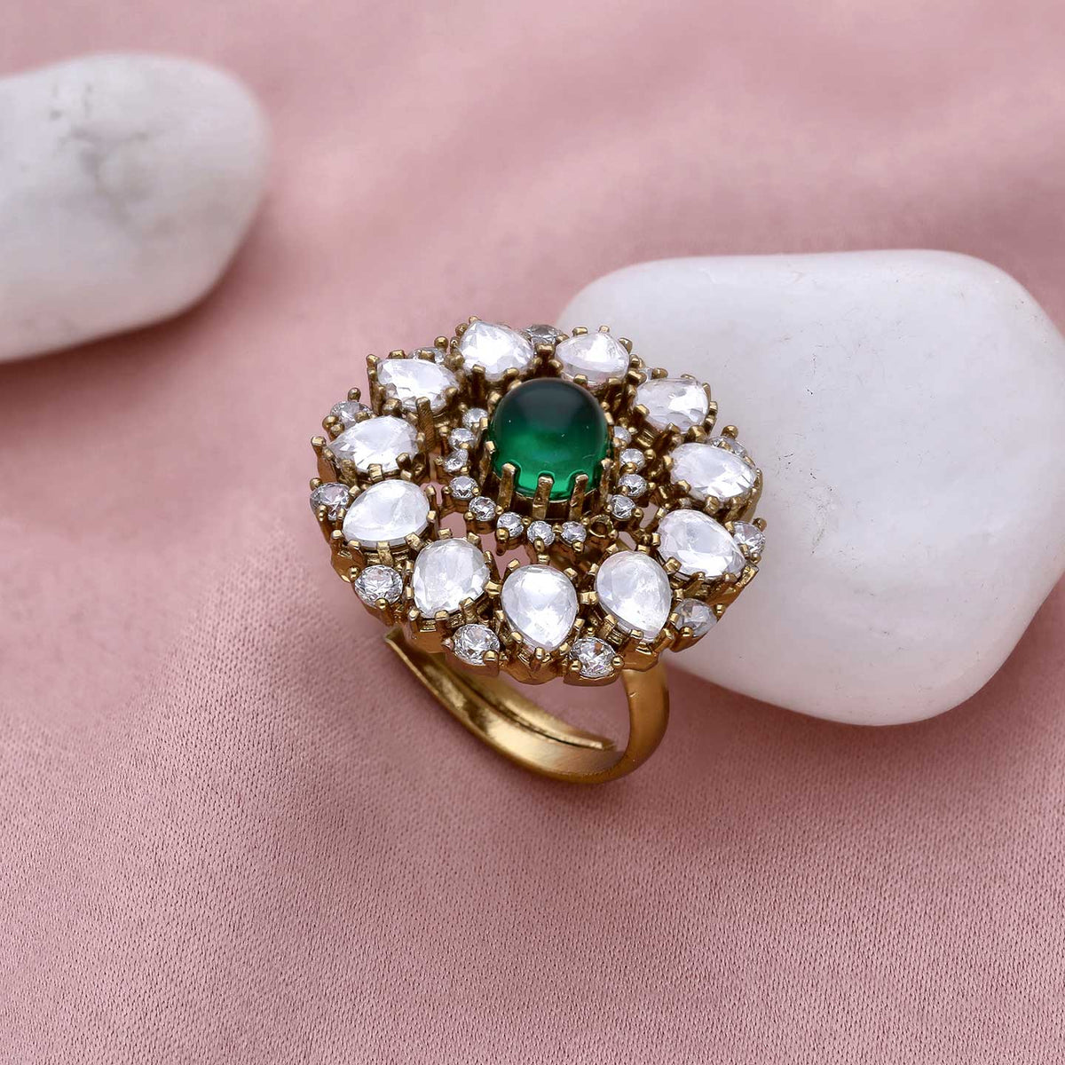 Kundan Finger Ring - ESKU301800486