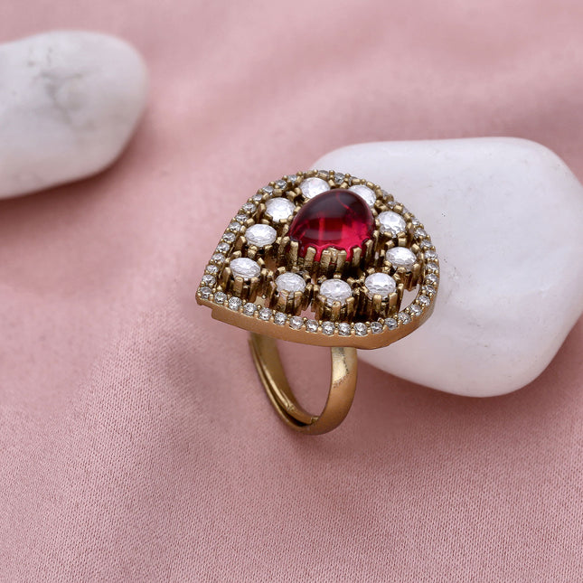 Elegant Studded Finger Ring - ESKU301800488