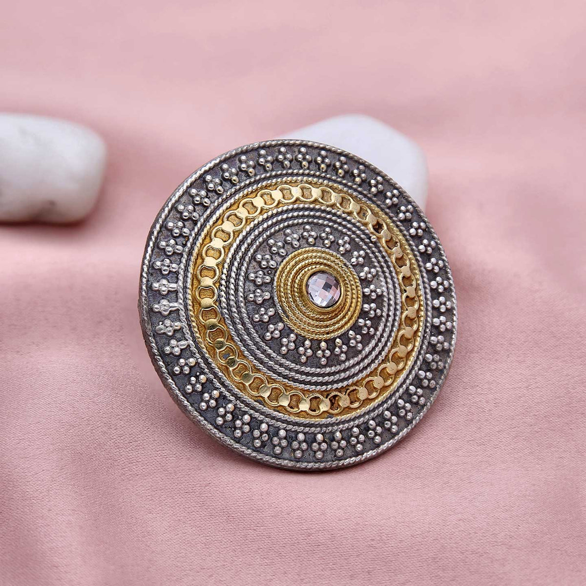 Round Shape Oxidised Ring For Girls - ESKU301800492