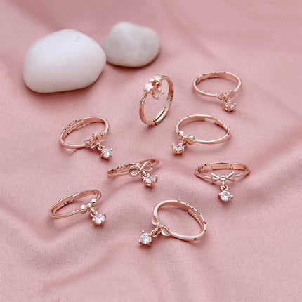 Cz Designer Finger Rings Alloy - ESKU301800499