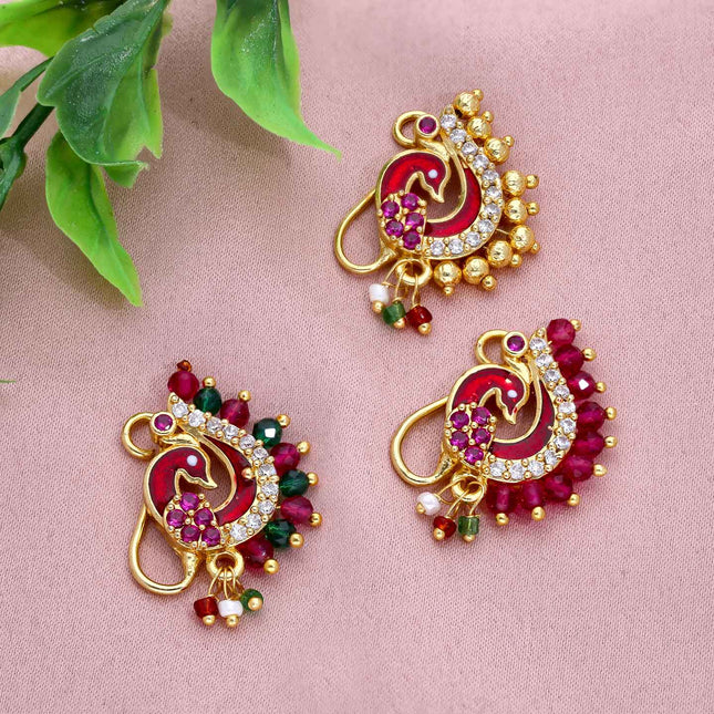 Marathi Nath Nose Pin / Studs - ESKU301800605