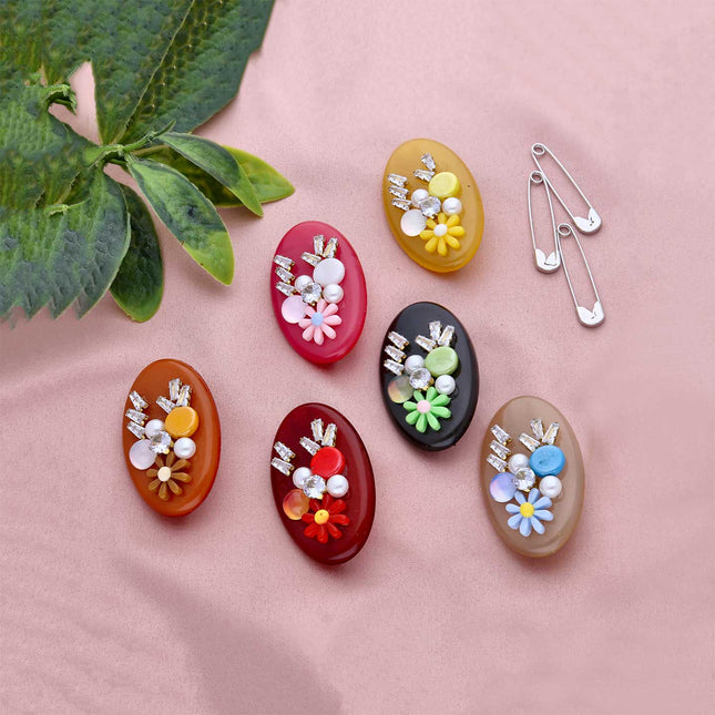 Fancy Diamond Saree Pins - ESKU301800673