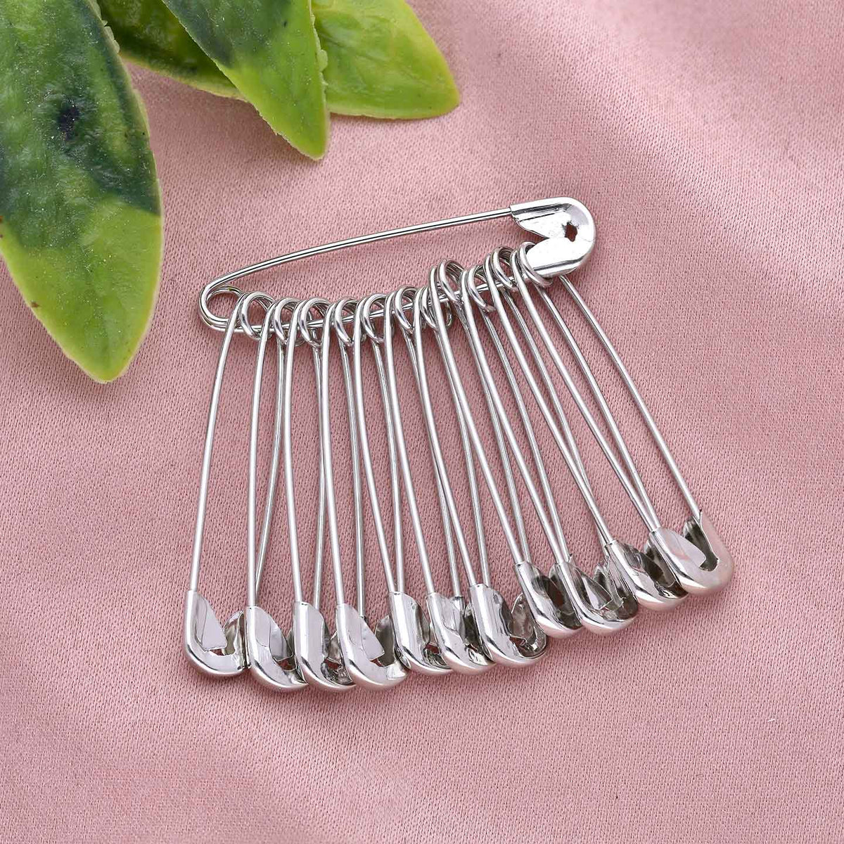 Safety Pins in Rhodium finish - 2No - ESKU301800680
