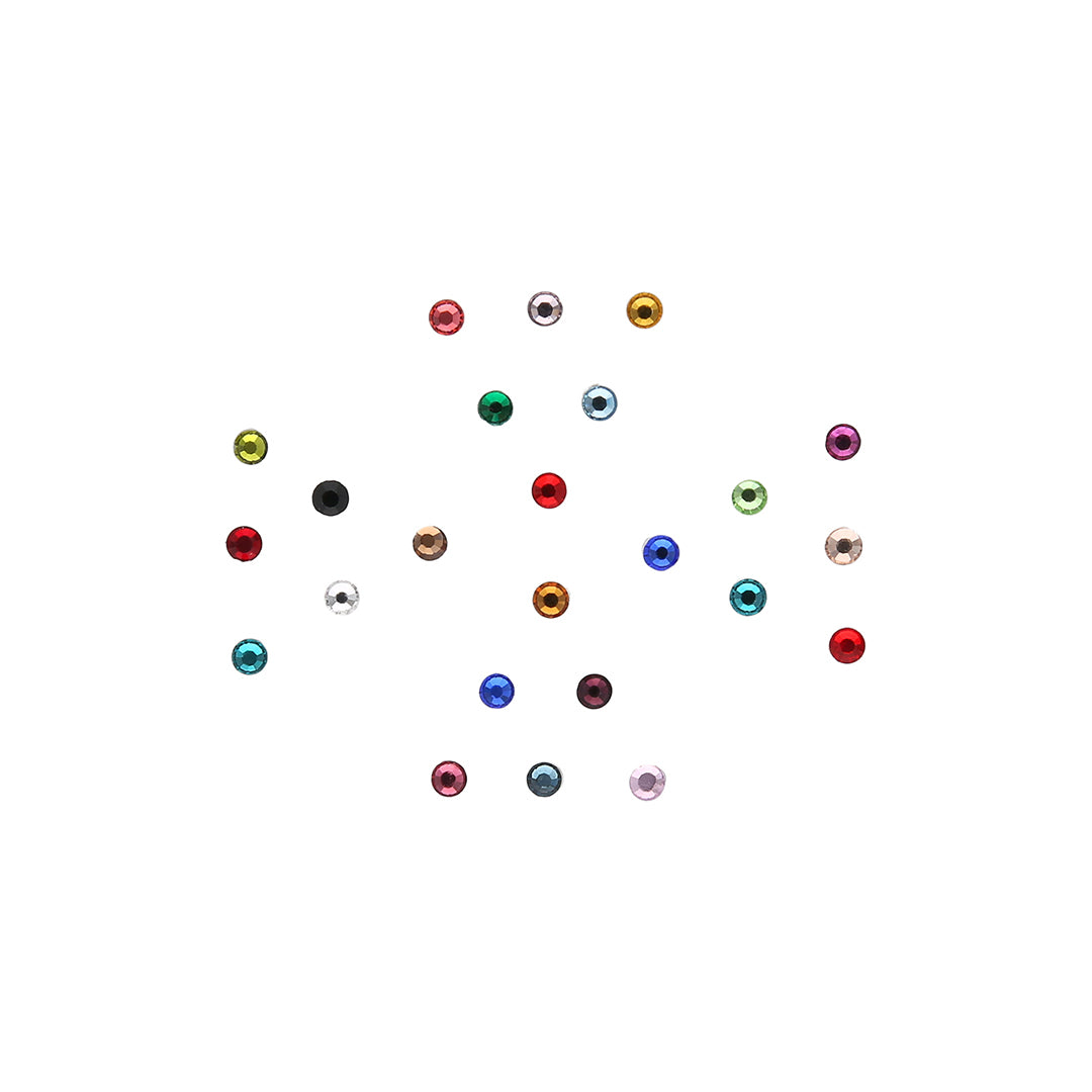 Multicolor Flat Stone Bindi - ESKU301901352_1