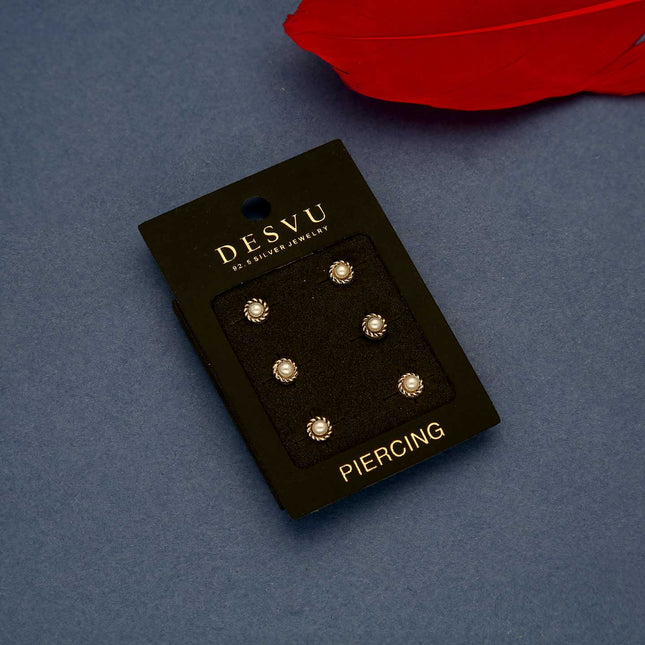 Oxidised Pearl Nose Pin - ESKU301901360