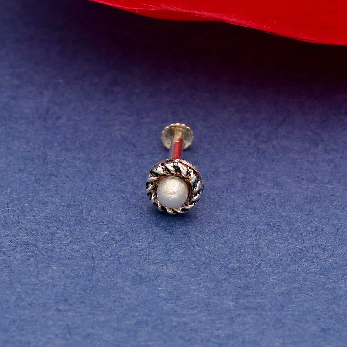 Oxidised Pearl Nose Pin - ESKU301901360