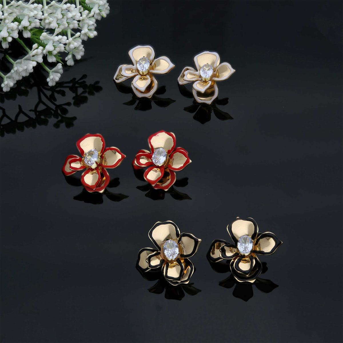 Floral Studs Earrings - ESKU302001893