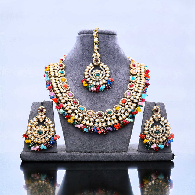 Multicolor Reverse AD necklace Set - ESKU302102049