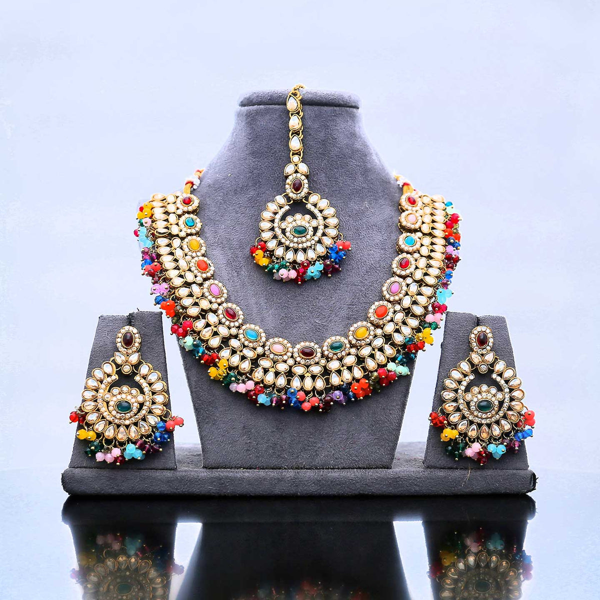 Multicolor Reverse AD necklace Set - ESKU302102049