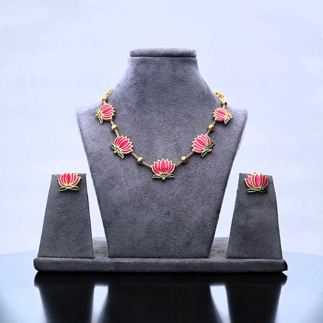 Meenakari Necklace Set - ESKU302102117