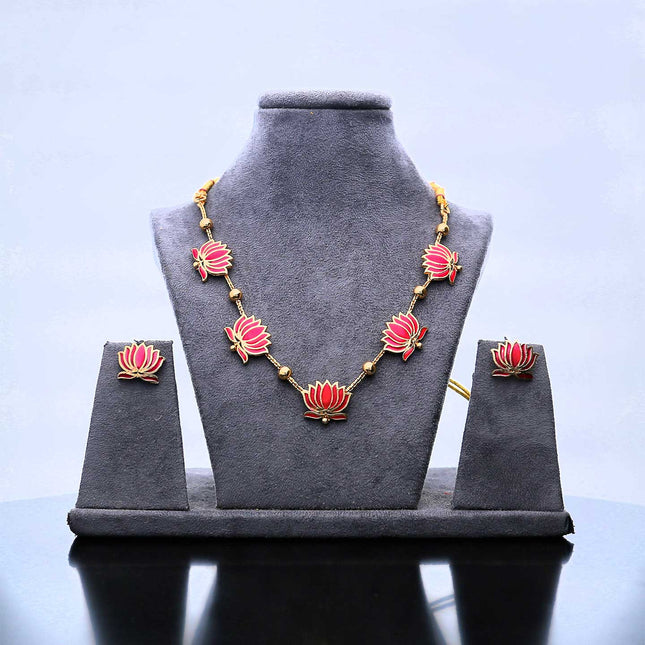 Meenakari Necklace Set - ESKU302102118