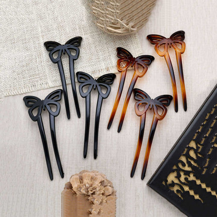 Butterfly Design U Shape Hair Stick - ESKU302202768