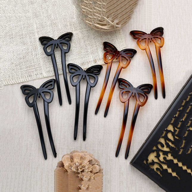 Butterfly Design U Shape Hair Stick - ESKU302202768