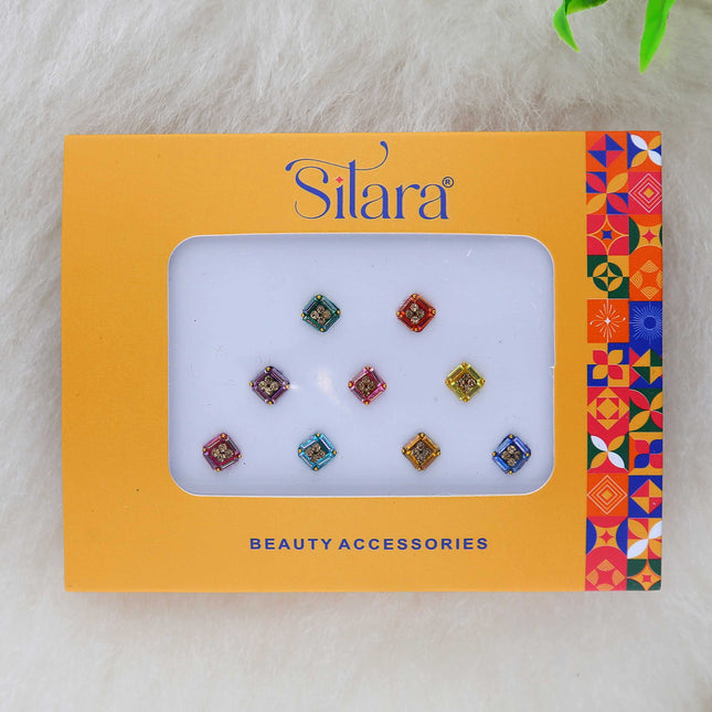 Colorful Stone Square Bindis - ESKU302303121
