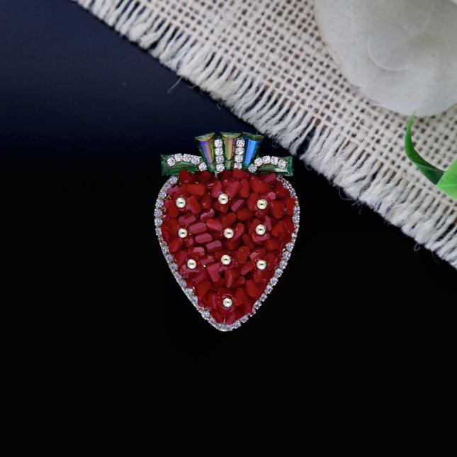 Elegant Strawberry Brooch Pin - ESKU302303149