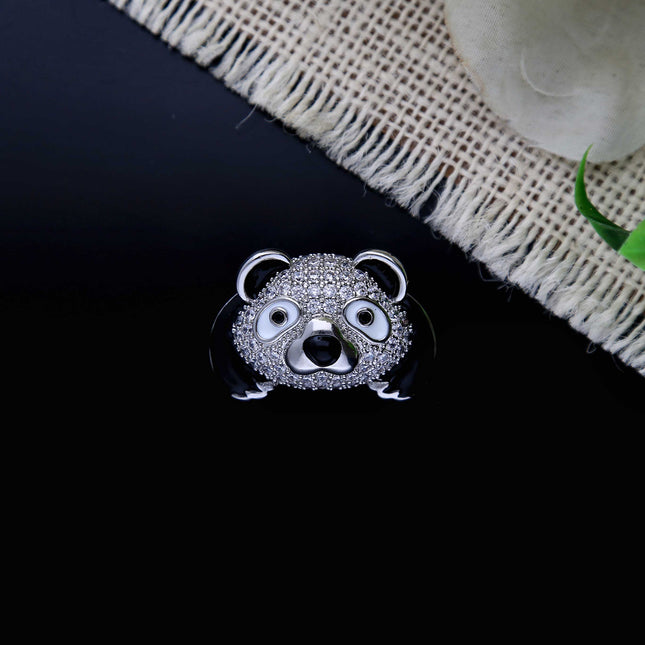 Enamel Panda Bear Brooch - ESKU302303157
