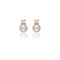 Pearl Crystal Stud Earrings - ESKU302303172