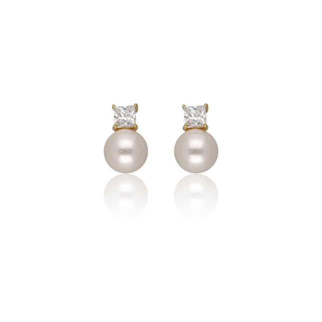 Pearl Crystal Stud Earrings - ESKU302303172