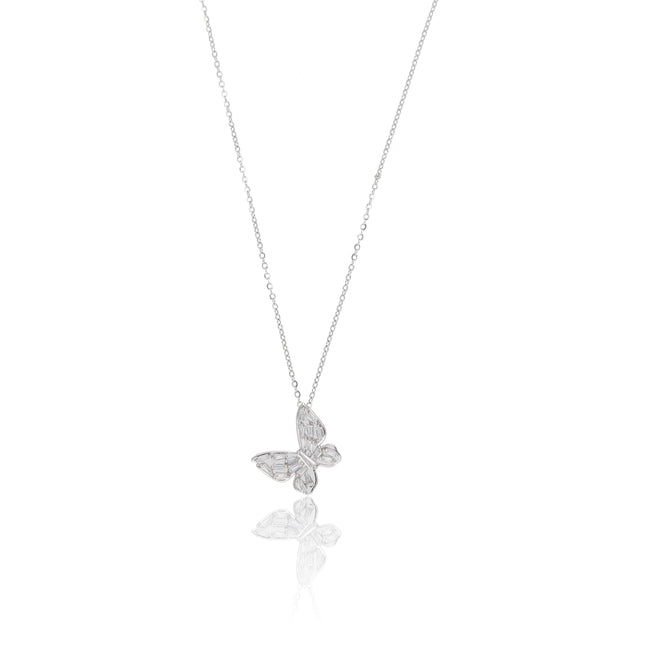Fancy Butterfly Silver Necklace - ESKU302303174