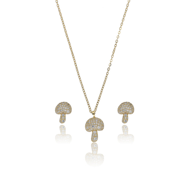 Mushroom Pave CZ Necklace - ESKU302303215