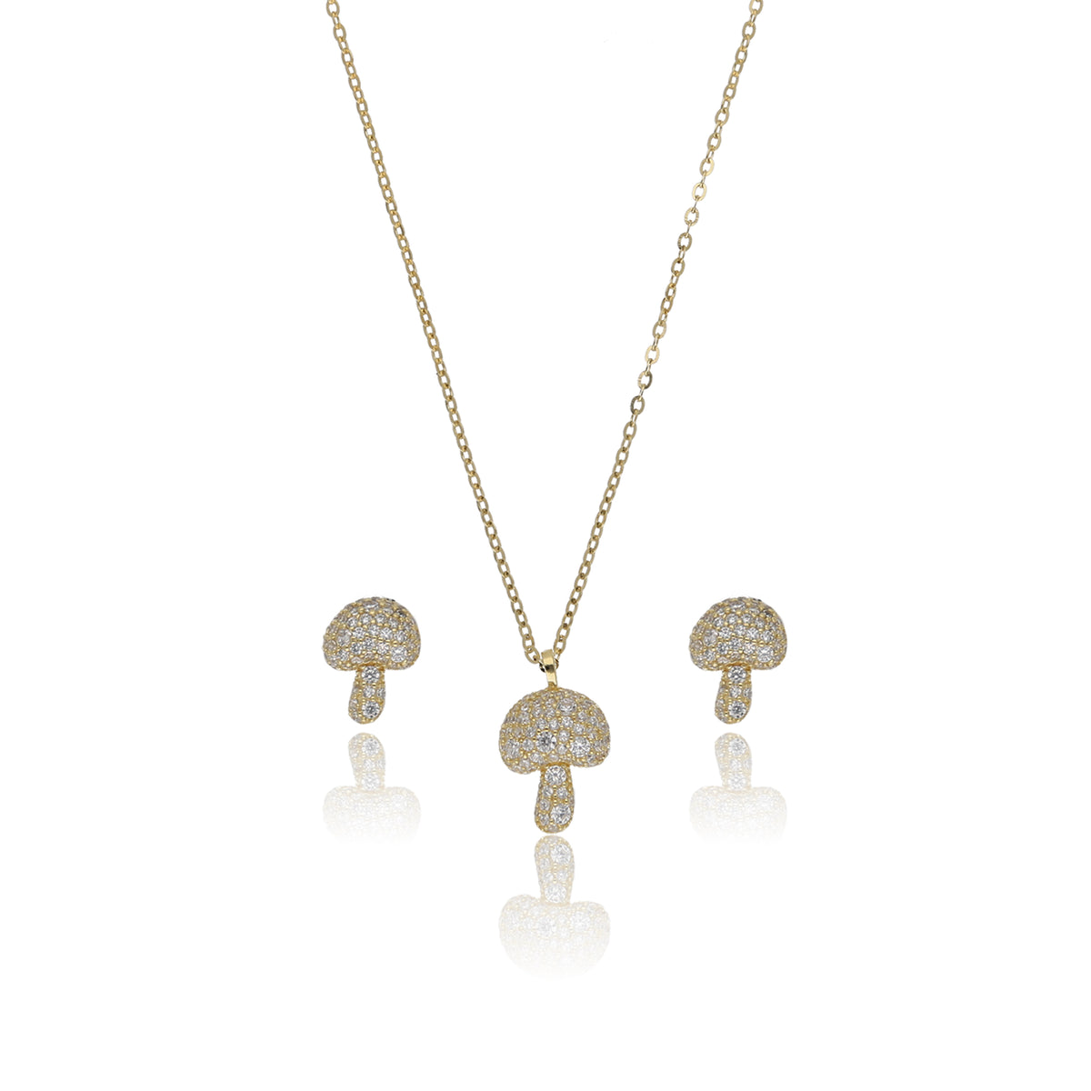 Mushroom Pave CZ Necklace - ESKU302303215
