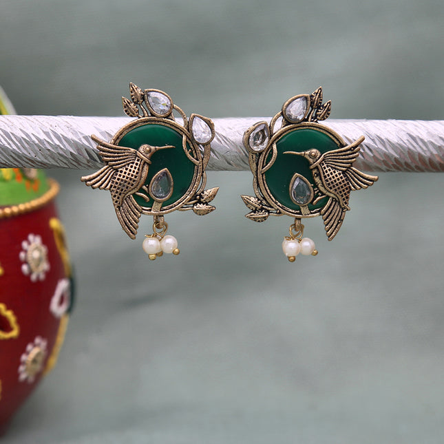 Golden Birds Earring - ESKU302303245