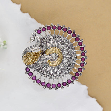 Peacock Adjustable Ring - ESKU302403277