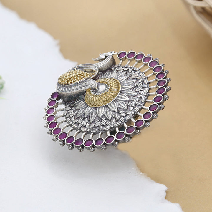 Peacock Adjustable Ring - ESKU302403277