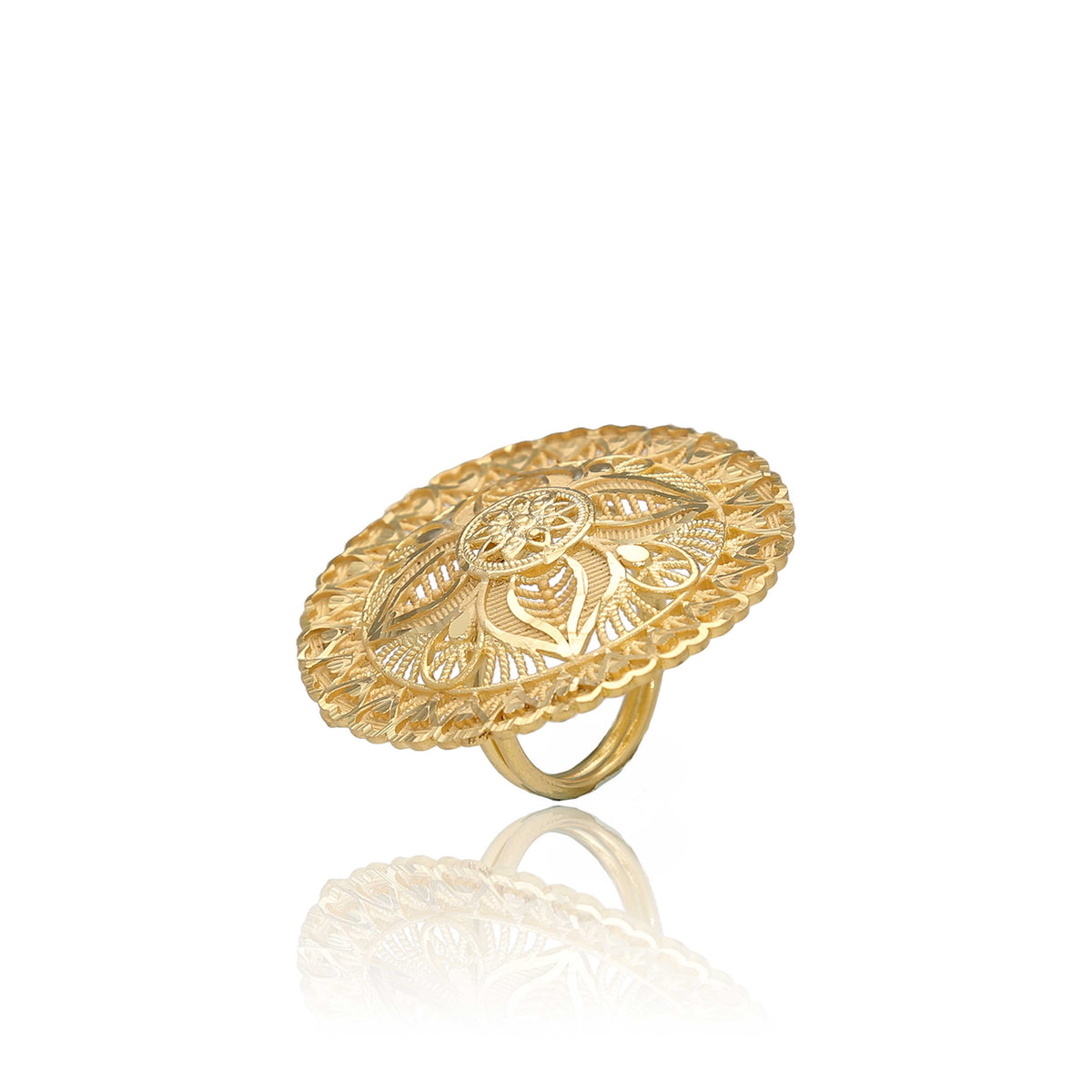 Floral Big Finger Ring - ESKU302403328