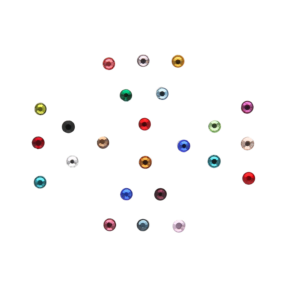 Multicolor Flat Stone Bindi - ESKU30250436