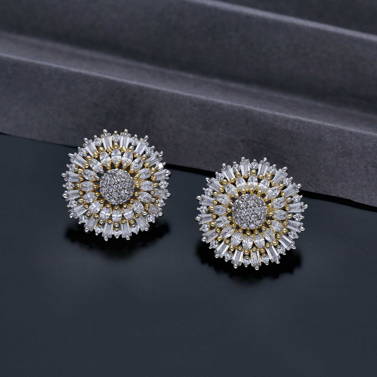 Cz Crystal Stud Earrings - ESKU301800032