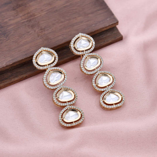 Long Kundan Earrings - ESKU301800056