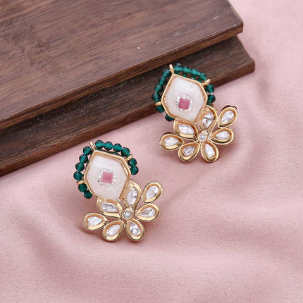 Brass Kundan Earrings - ESKU301800058