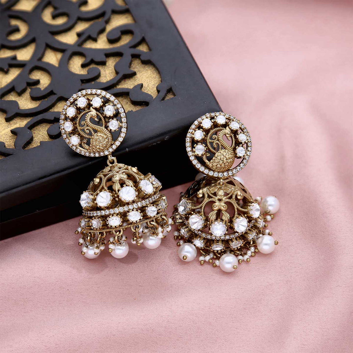 Victorian Peacock Jhumka - ESKU301800065
