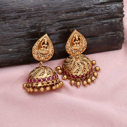 Dome Shaped Antique Jhumkas - ESKU301800095