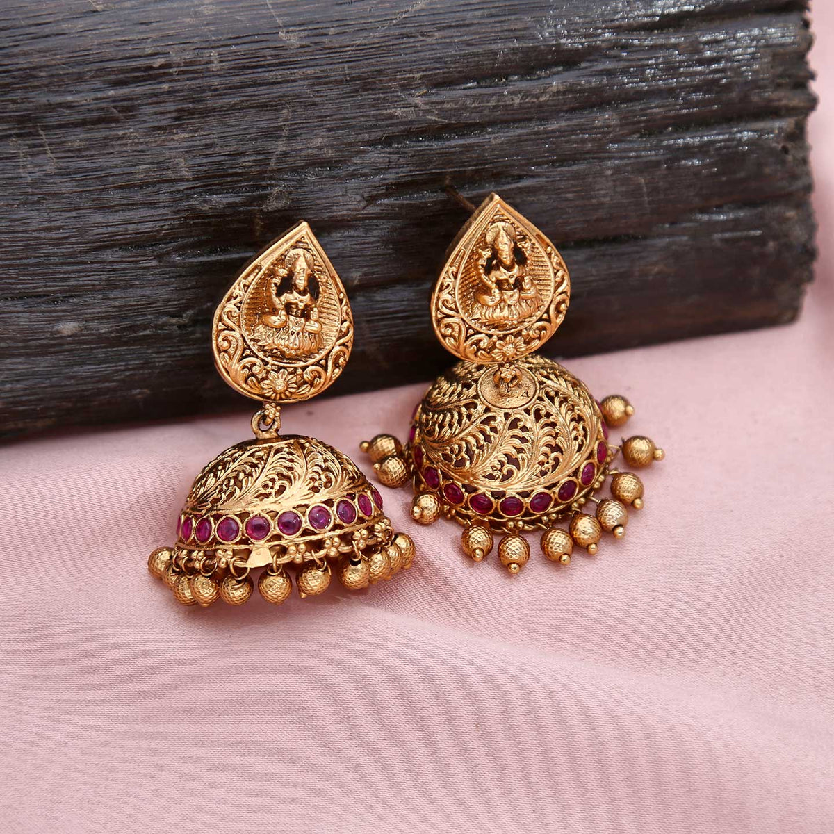 Dome Shaped Antique Jhumkas - ESKU301800095