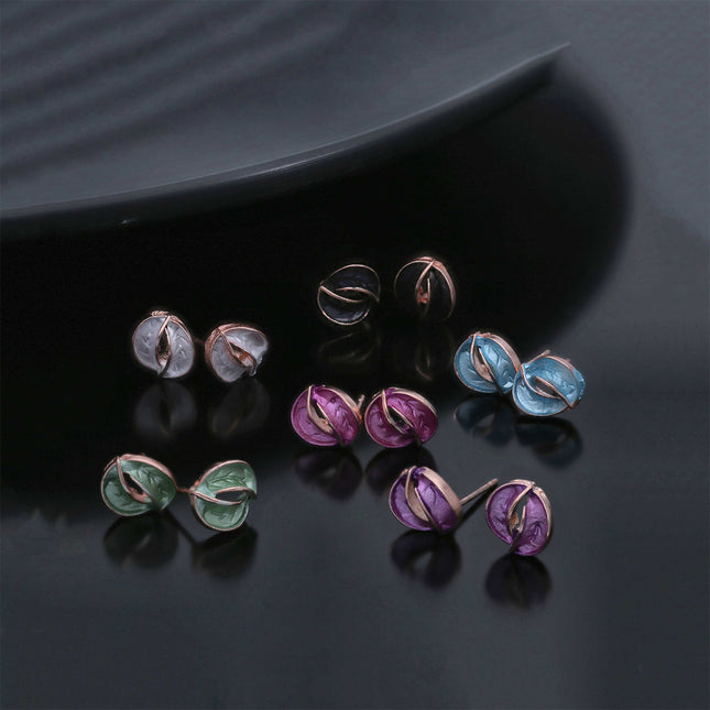 Colorful Leaf Stud Earring - ESKU301800139
