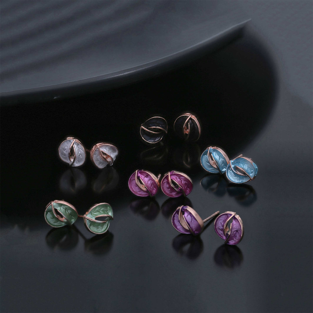 Colorful Leaf Stud Earring - ESKU301800139