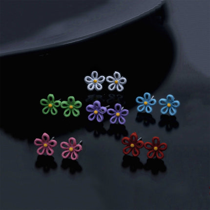 Colorful Flower Stud Earrings - ESKU301800142