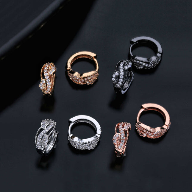 Hand Polish Cz Hoop Earring - ESKU301800174