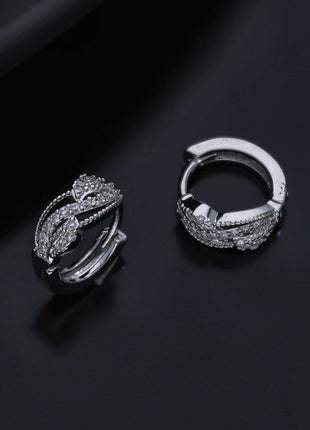 Hand Polish Cz Hoop Earring - ESKU301800174